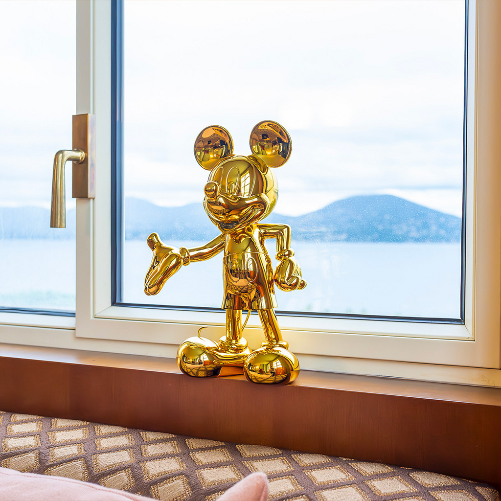 Chromed Gold Mickey Welcome Small - 30 Cm