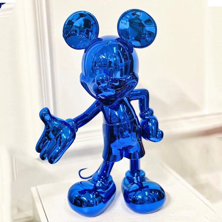 Chromed Blue Mickey Welcome Small - 30 Cm