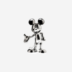 Chromed Silver Mickey Welcome Small - 30 Cm