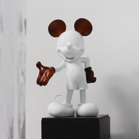 White Mickey Welcome Wood Small - 30 Cm