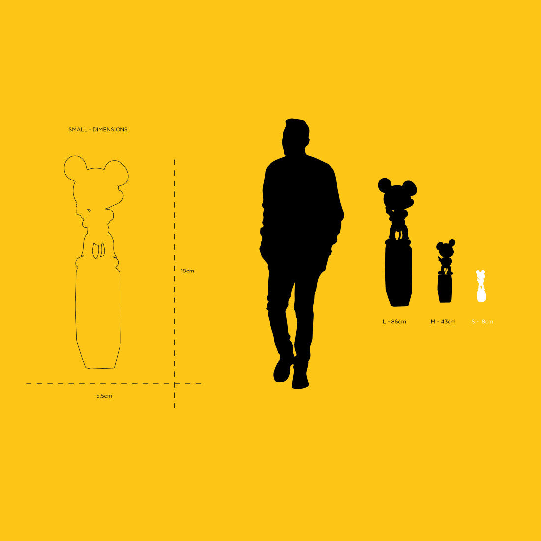 Black Mickey Rock Small - 18 Cm