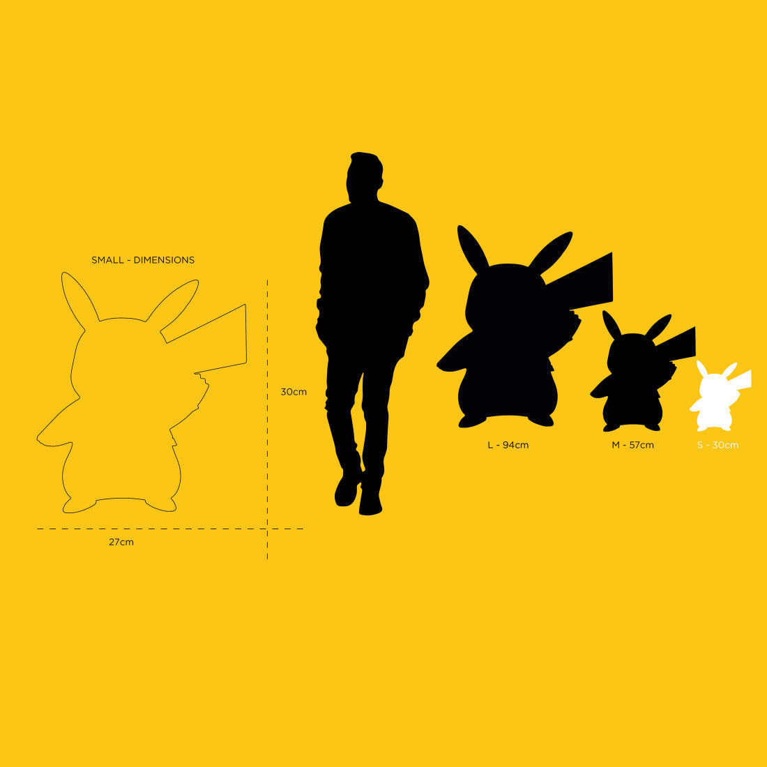 Yellow Pikachu Small - 24 Cm