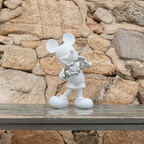 White With Silver Heart Mickey With Love Small - 30 Cm