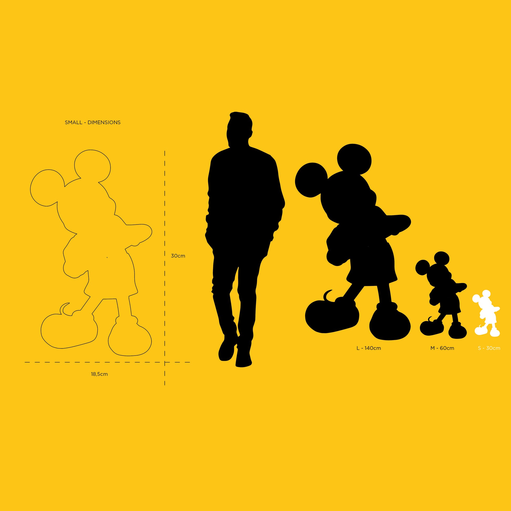 White With Silver Heart Mickey With Love Small - 30 Cm