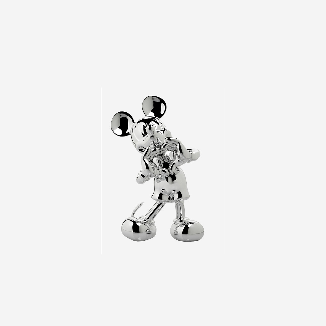 Chromed Silver Mickey With Love Extra Small - 13 Cm