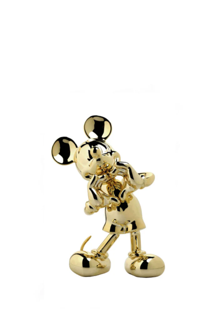 Chromed Gold Mickey With Love  Extra Small - 13 Cm