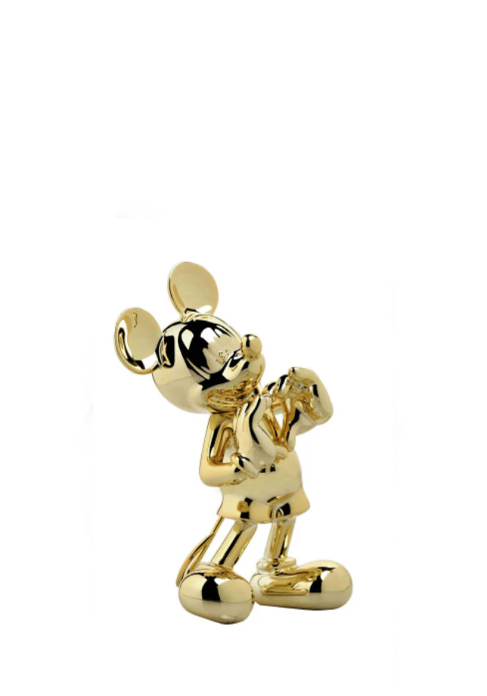 Chromed Gold Mickey With Love  Extra Small - 13 Cm