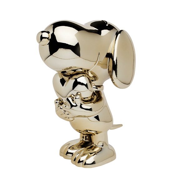 Chromed Gold Snoopy Heart  Small - 27 Cm