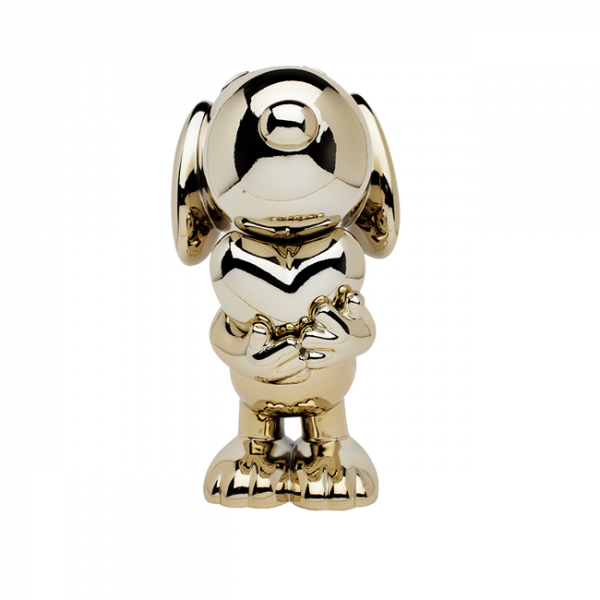 Chromed Gold Snoopy Heart  Small - 27 Cm