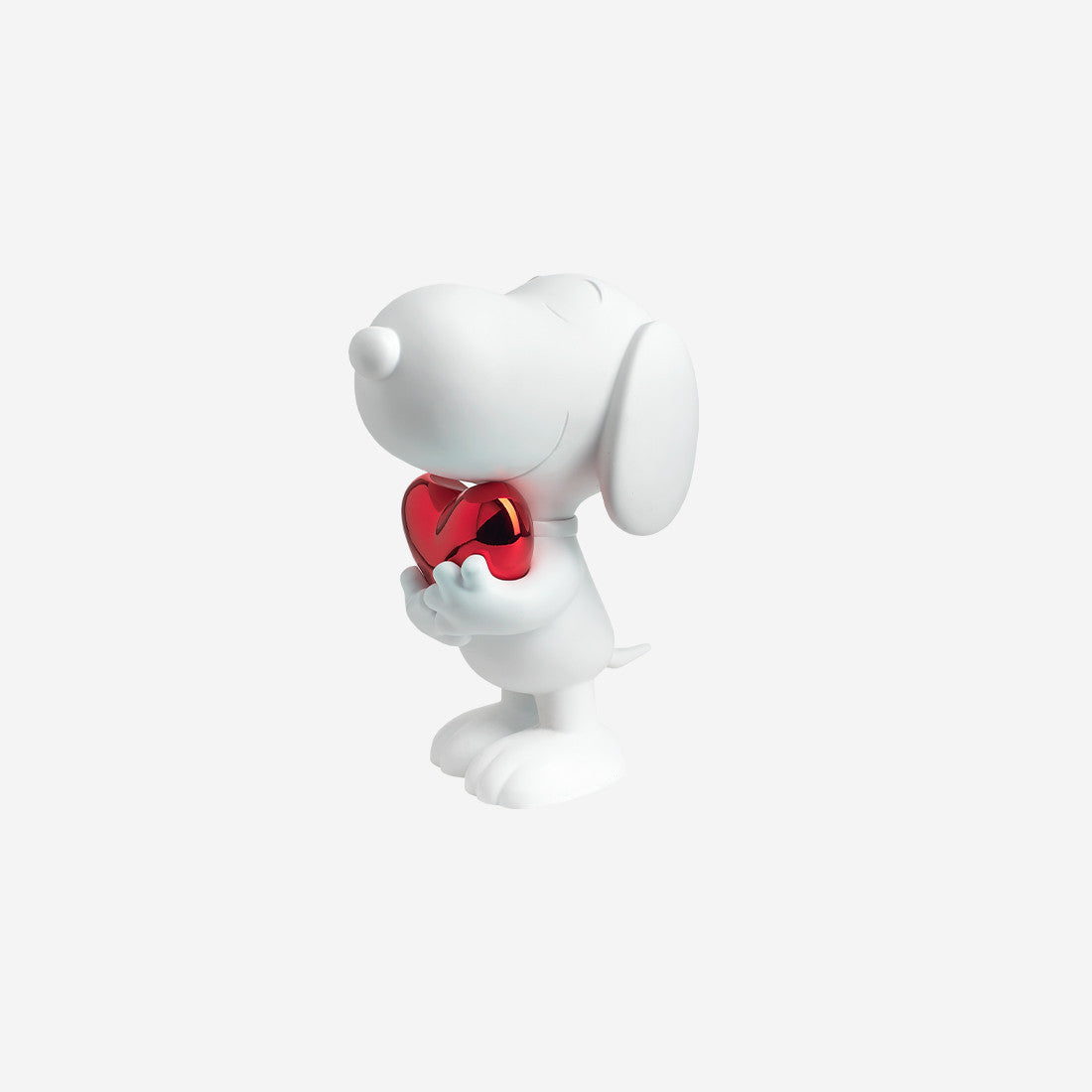 Matt White & Chromed Red Snoopy Heart Small - 27 Cm
