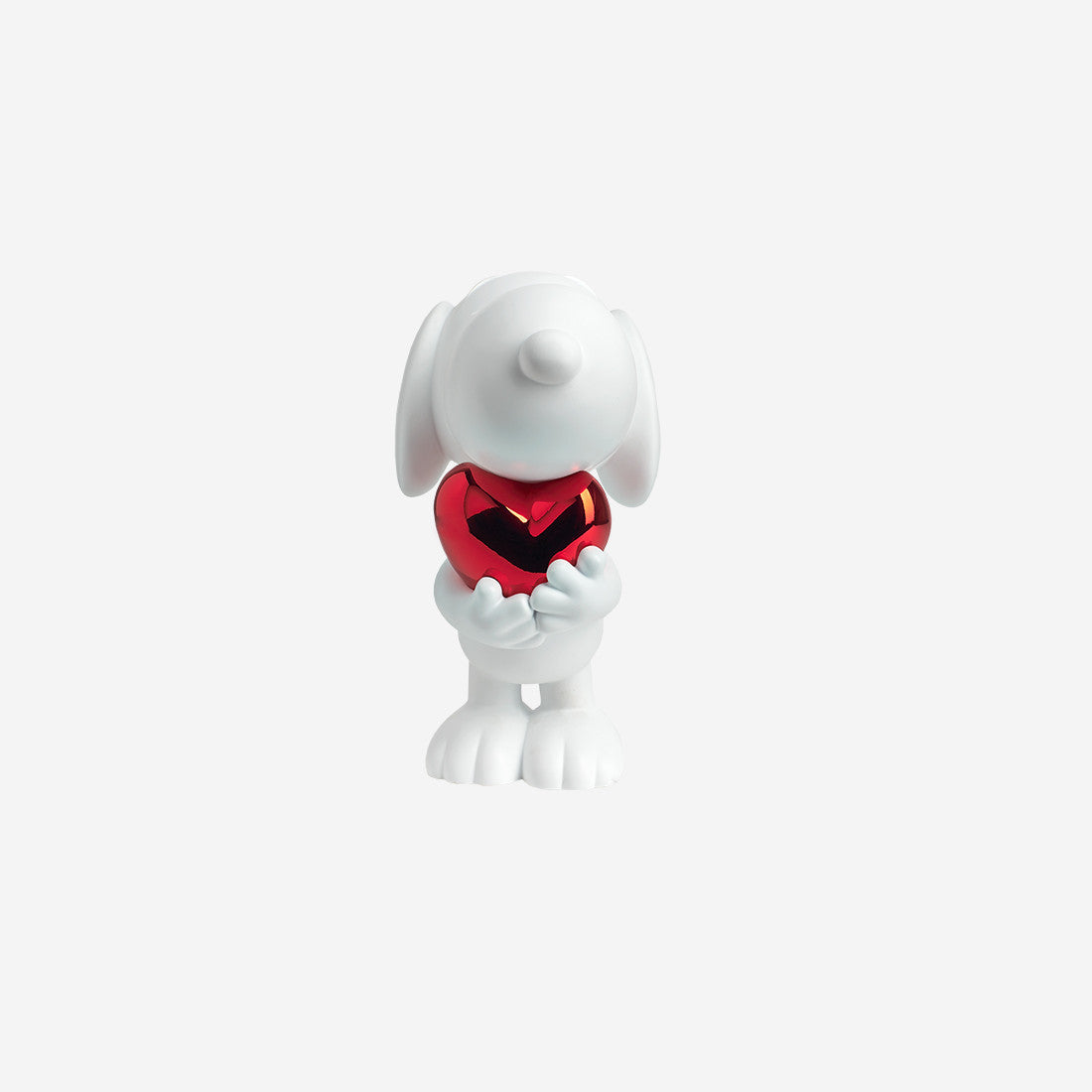 Matt White & Chromed Red Snoopy Heart Small - 27 Cm