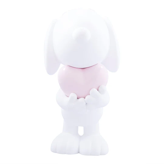 Matt White & Glossy Pastel Pink Snoopy Heart Small - 27 Cm