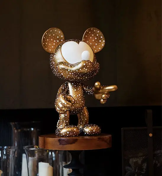 Bronze And White Sparkling Mickey 43 Cm