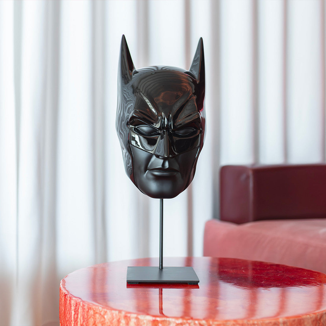 Matt Black Wall Mask Batman Small - 37 Cm
