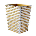 Quill White Gold Spikers Wastebasket And Liner
