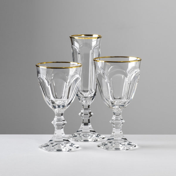 Water Glass Dolce Vita Clear Gold Thread 200 ML