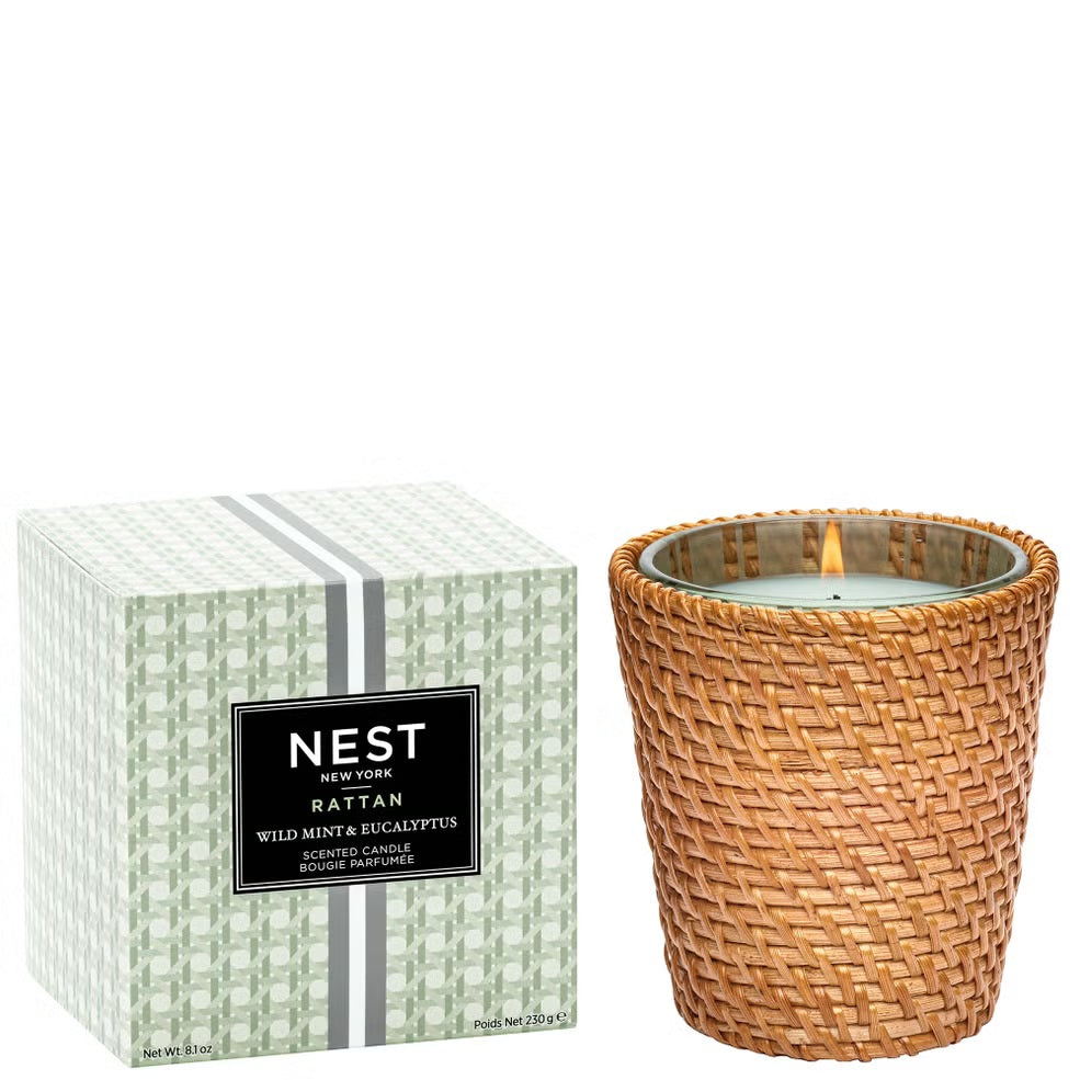 Wild Mint & Eucalyptus-rattan Classic Candle 230 G