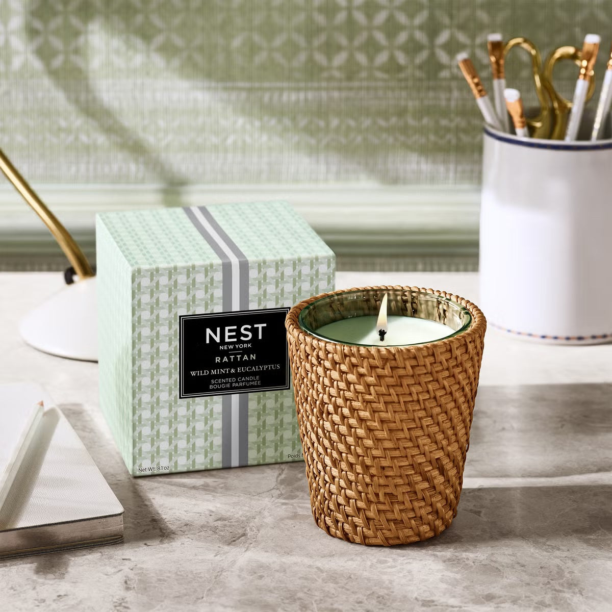 Wild Mint & Eucalyptus-rattan Classic Candle 230 G