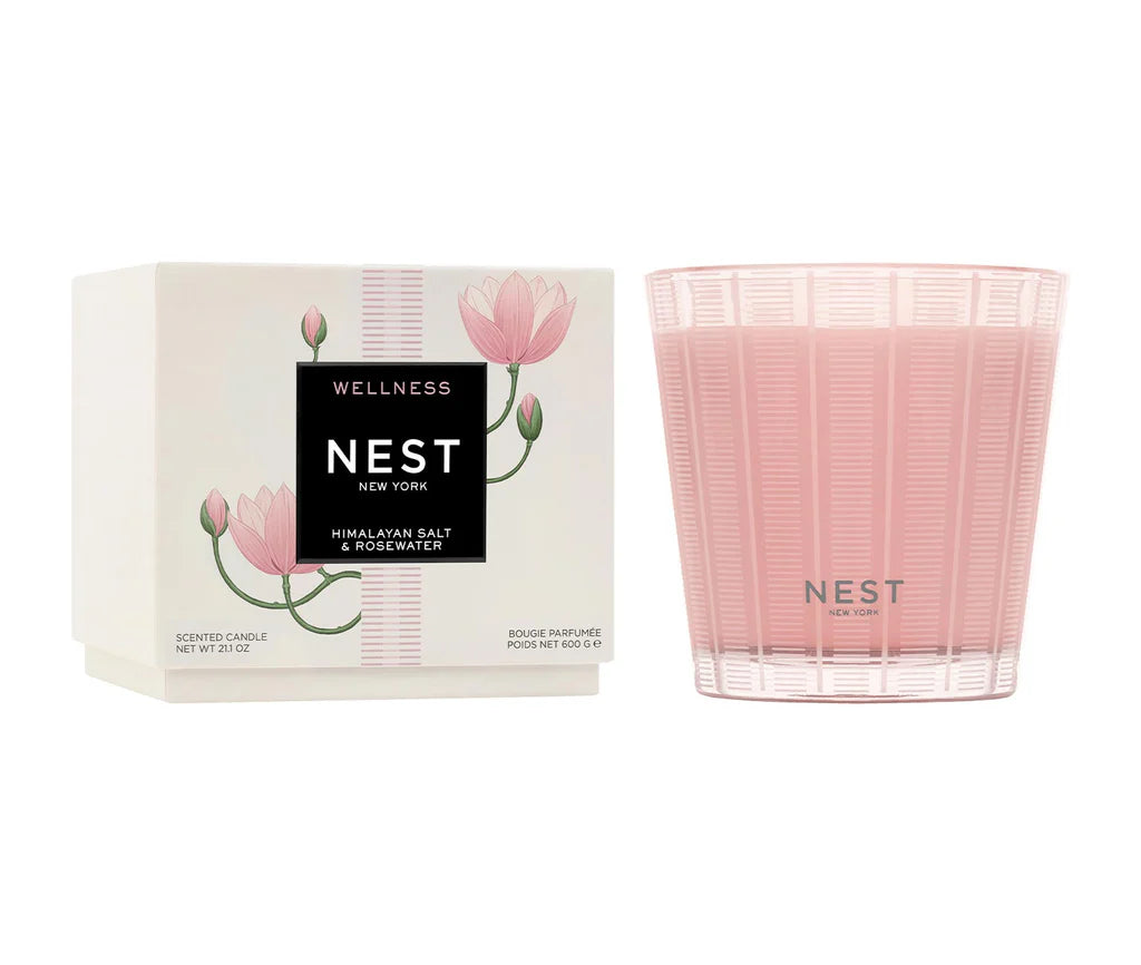 Himalayan Salt & Rose Water 3 Wick Candle 600 G