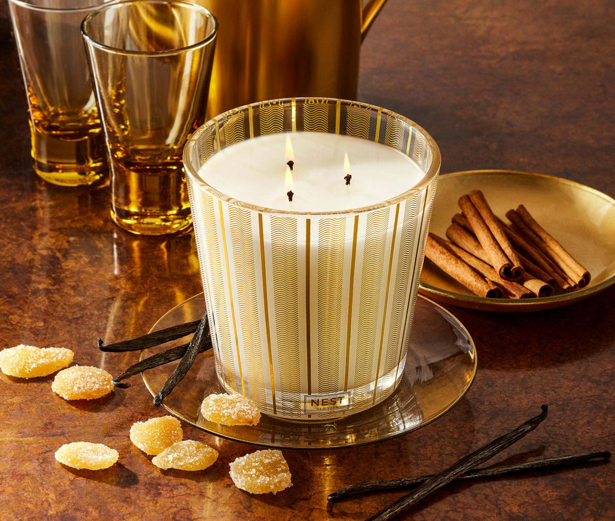 Crystallized Ginger & Vanilla Bean 3 Wick Candle 600 G