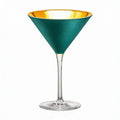 Peacock Martini Crystal 24k Glass