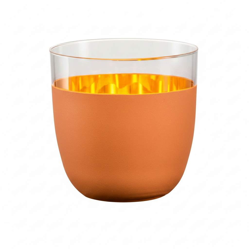 Orange Crystal 24k Stemless Crystal Tumblers