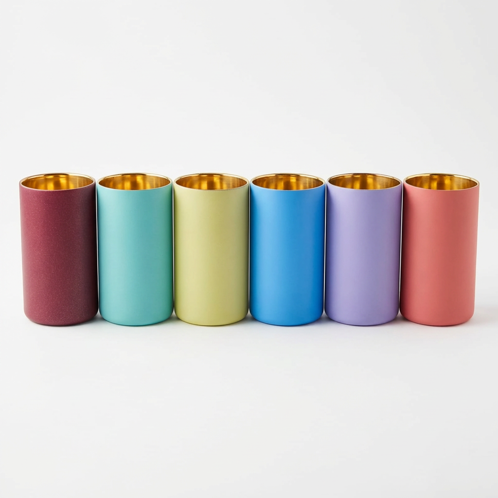 Shot Glass In Pastels With Gold