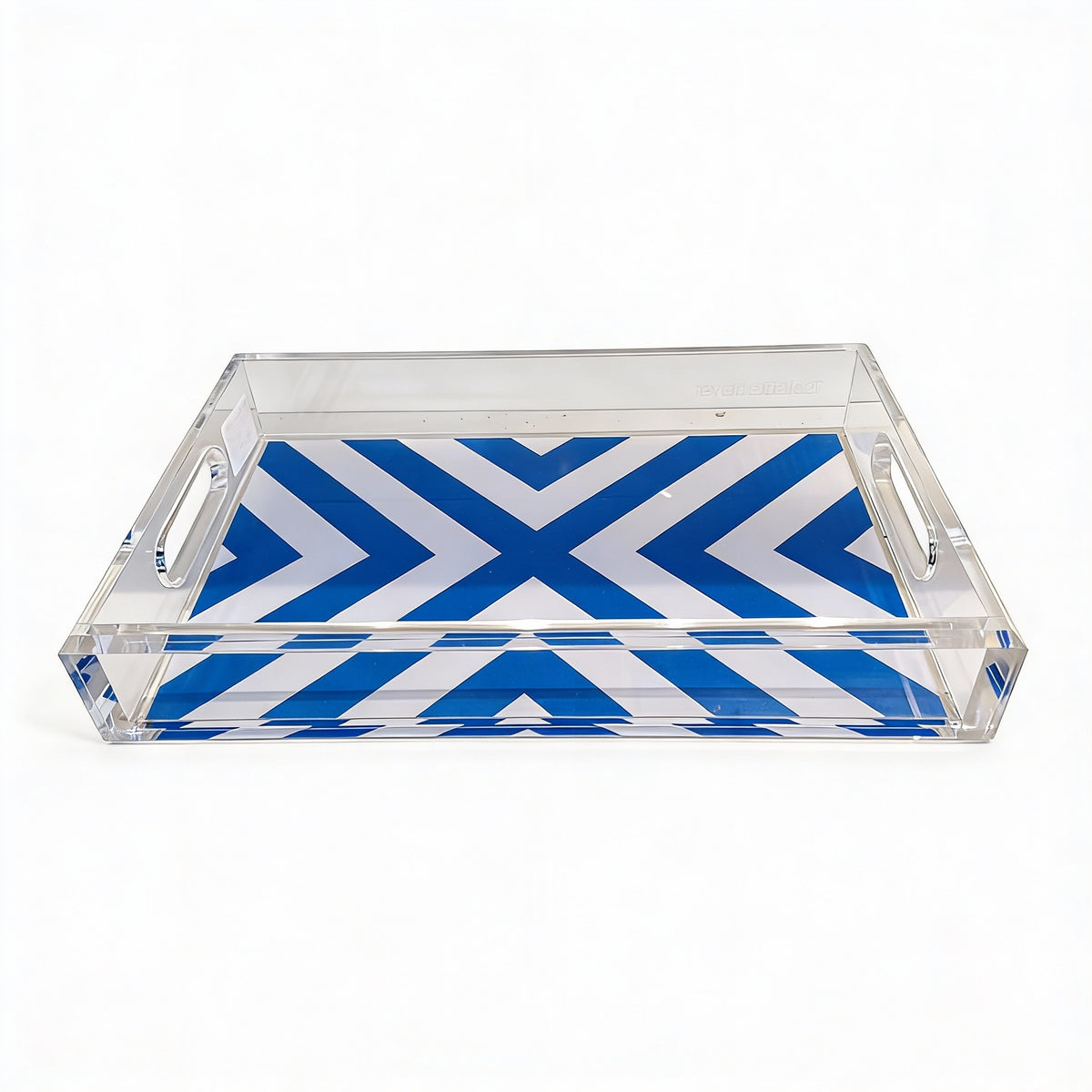 Print Blue Acrylic Vanity Tray 7 x 12.25