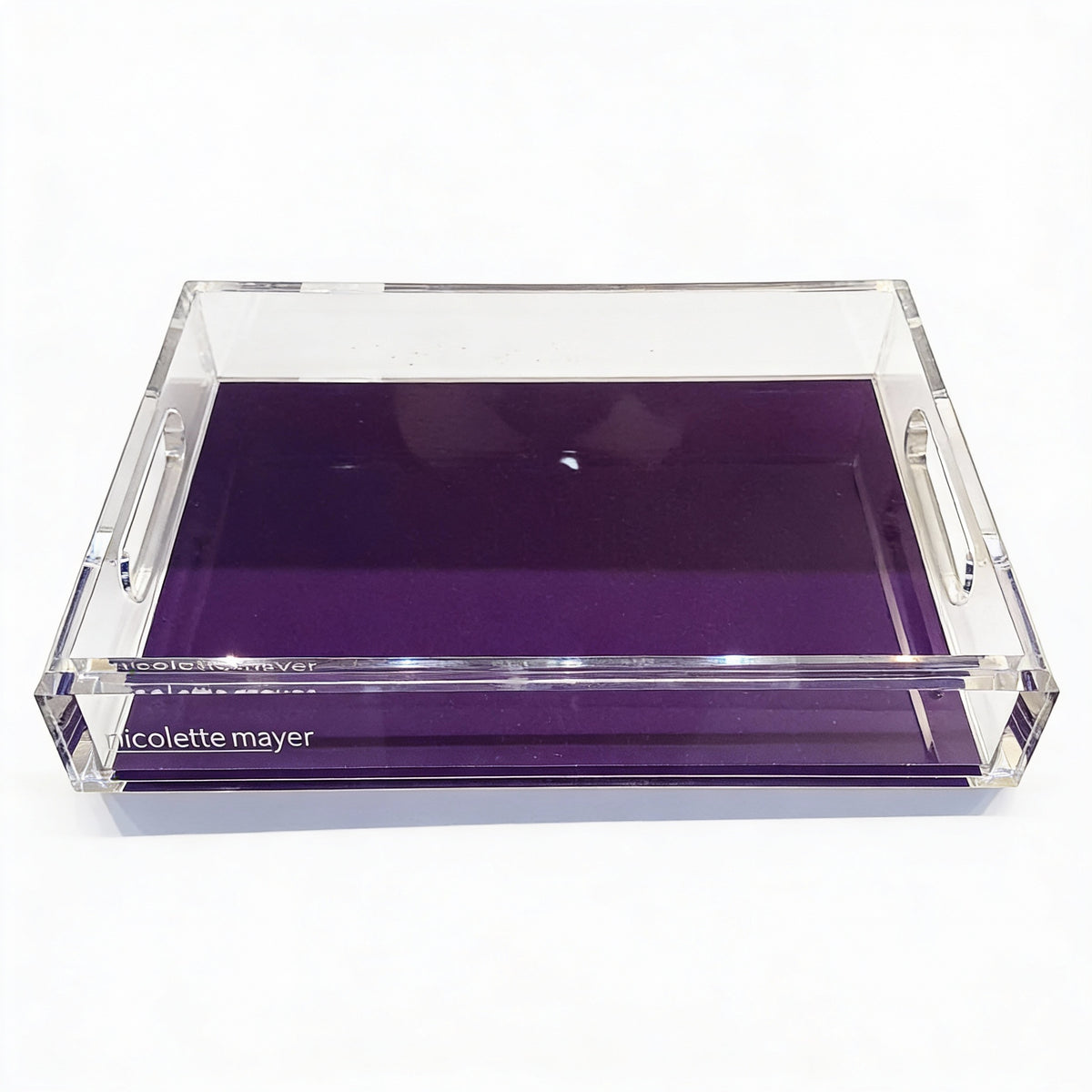 Solid Abergine Acrylic Vanity Tray 7 x 12.25