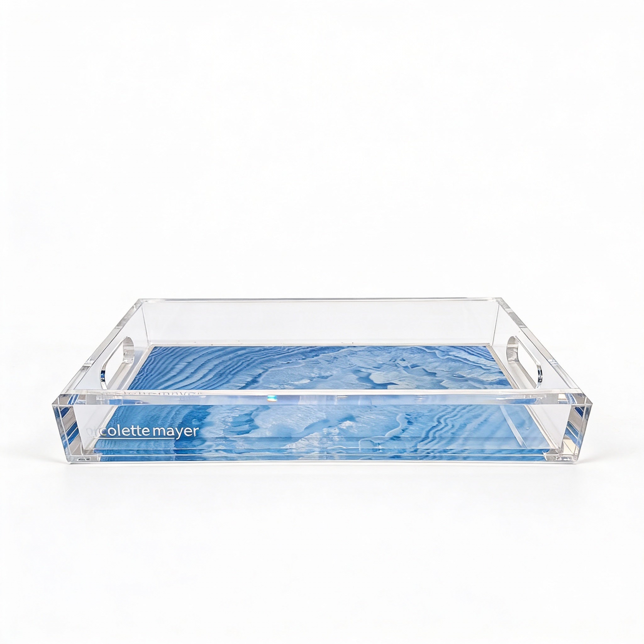 Crystal Light Navy Acrylic Vanity Tray 7 x 12.25