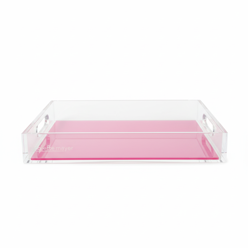 Solid Blush Acrylic Vanity Tray 7 x 12.25