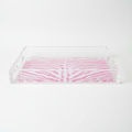 Zebra Skin Pink Acrylic Vanity Tray 7 x 12.25