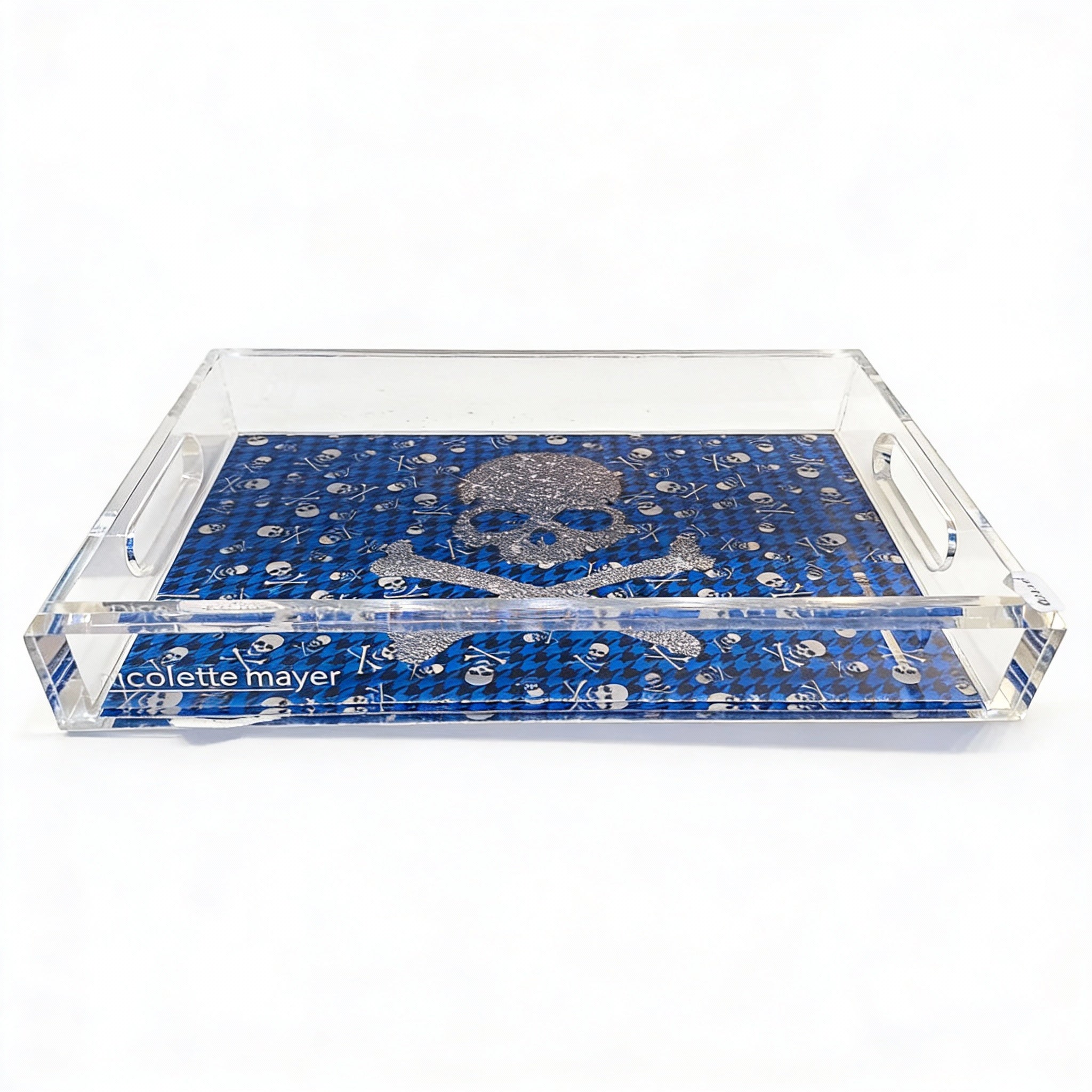 Crossbone Blue Acrylic Vanity Tray 7 x 12.25