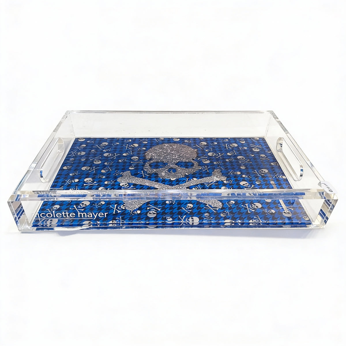 Crossbone Blue Acrylic Vanity Tray 7 x 12.25