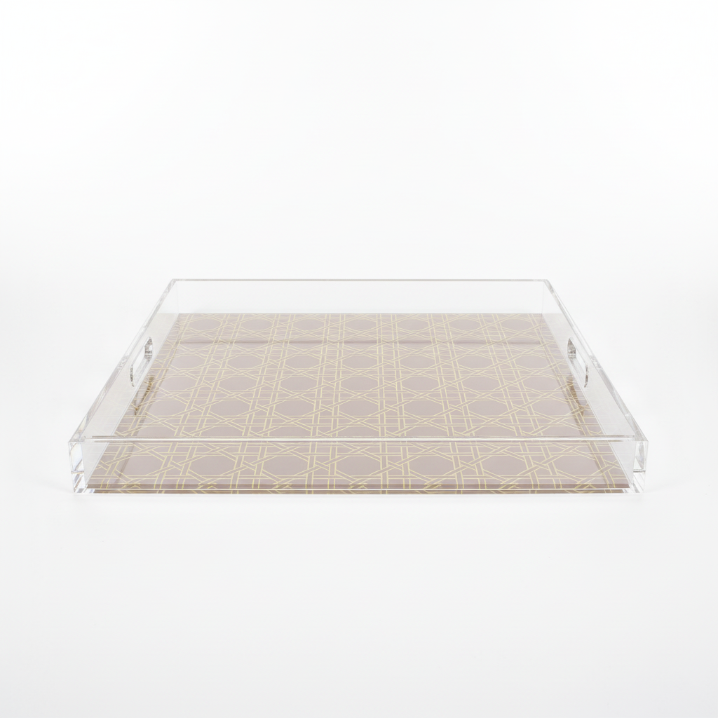 Sublime Trellis Green Acrylic Square Tray 18 x 18