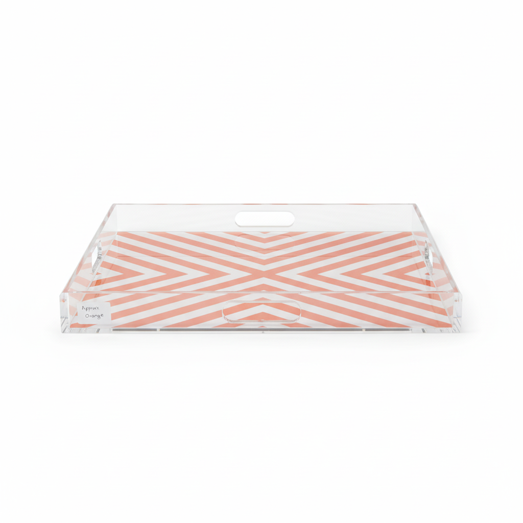 Print Orange Acrylic Square Tray 18 x 18