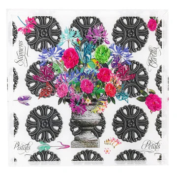 Pistal Metal Bouquet Acrylic Square Tray 18 x 18
