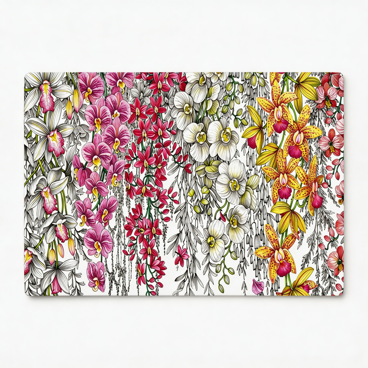 Orchid Garden Artisan Paper Placemat 18.5 x 12.5