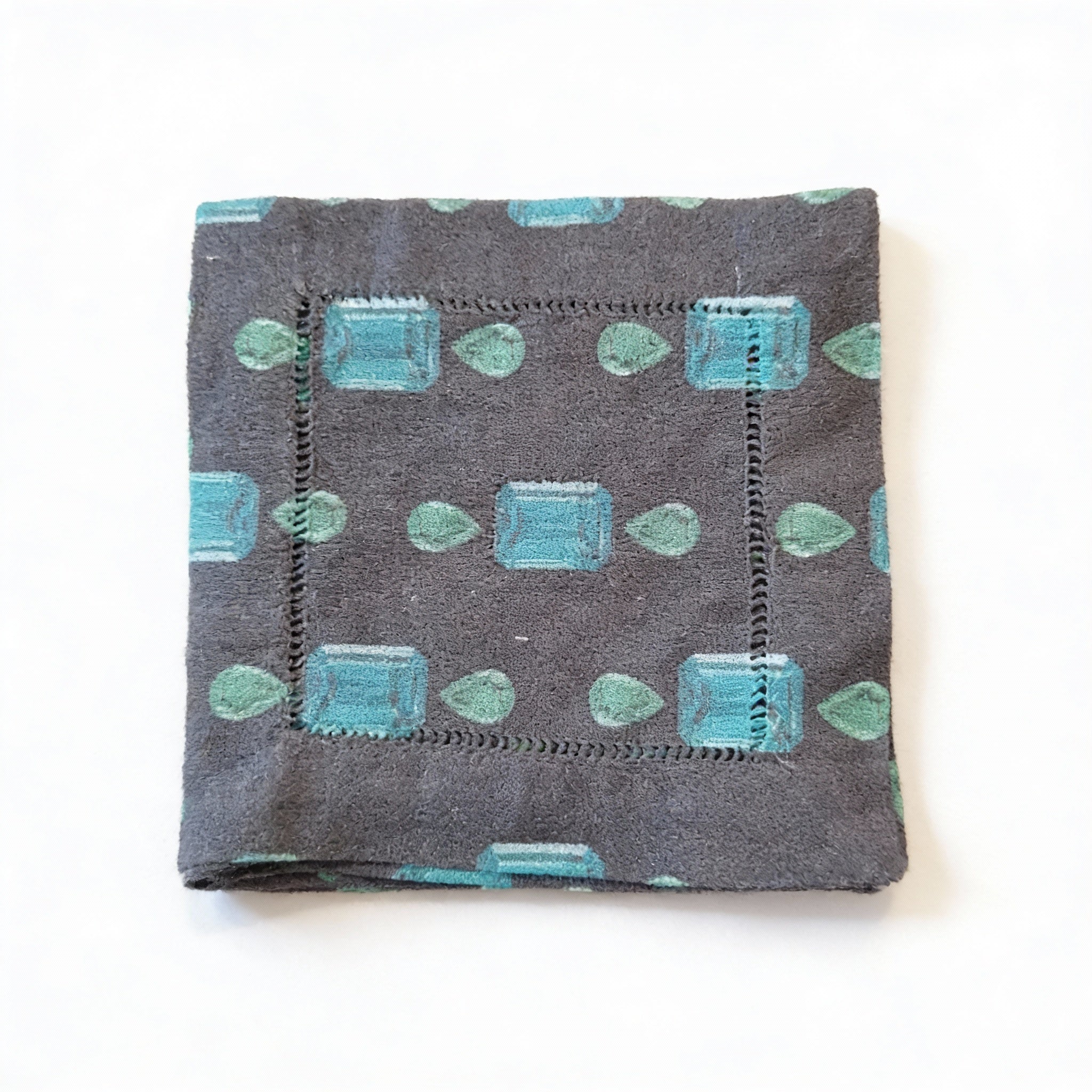 Black With Emeralds Napkins 6 x 6