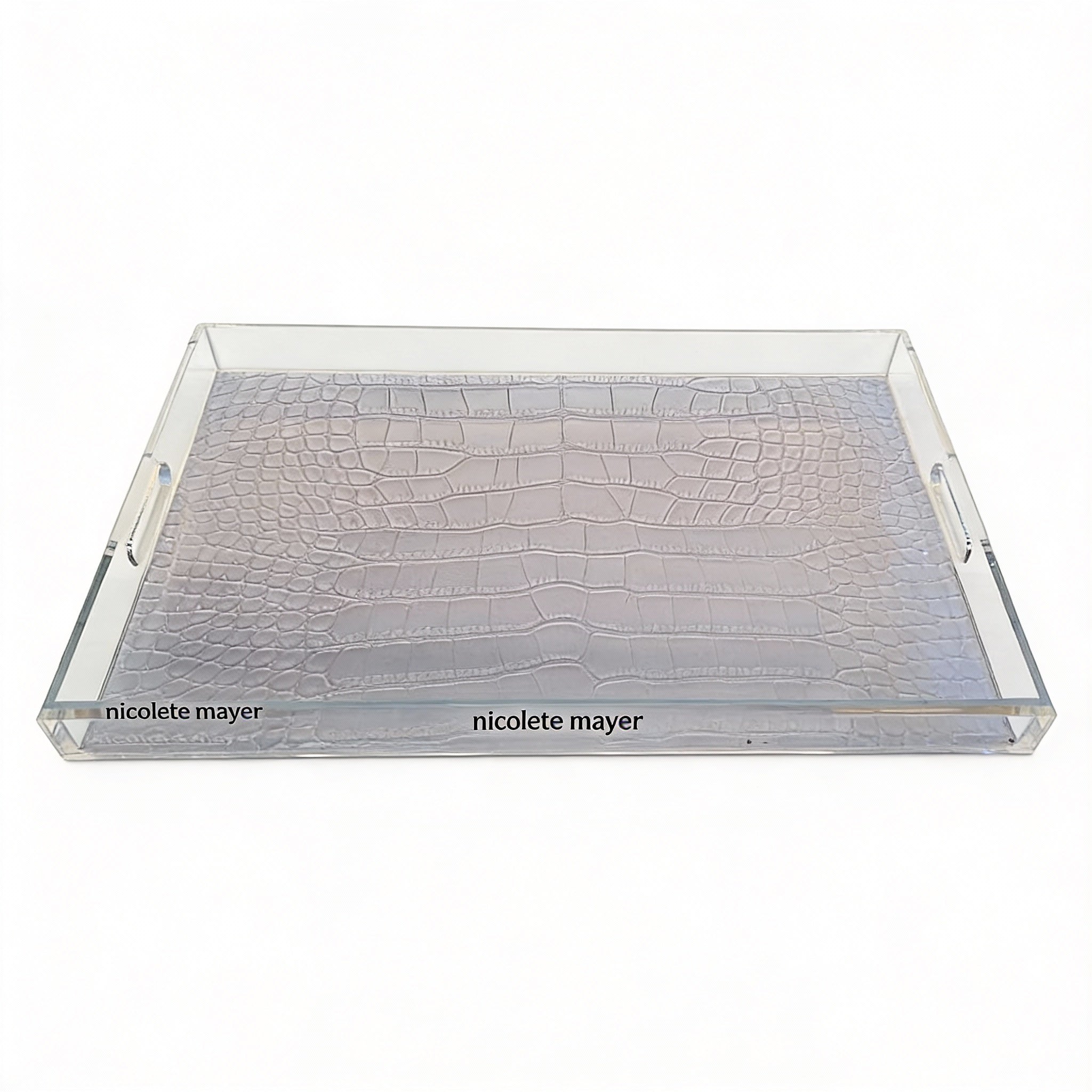Crocodile Silver Rectangle Tray 14.5 x 22.5 (medium)