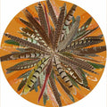 Pheasant Feathers Butternut Round Pebble Placemat 16"