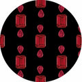 Gem Rubys Black Round Pebble Placemat 16"