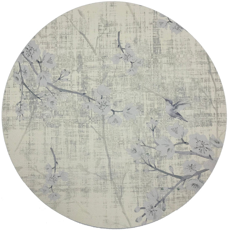 Blossom Fantasia White Round Pebble Placemat 16¨