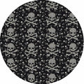 Crossbones Small Black Round Pebble Placemat 16¨