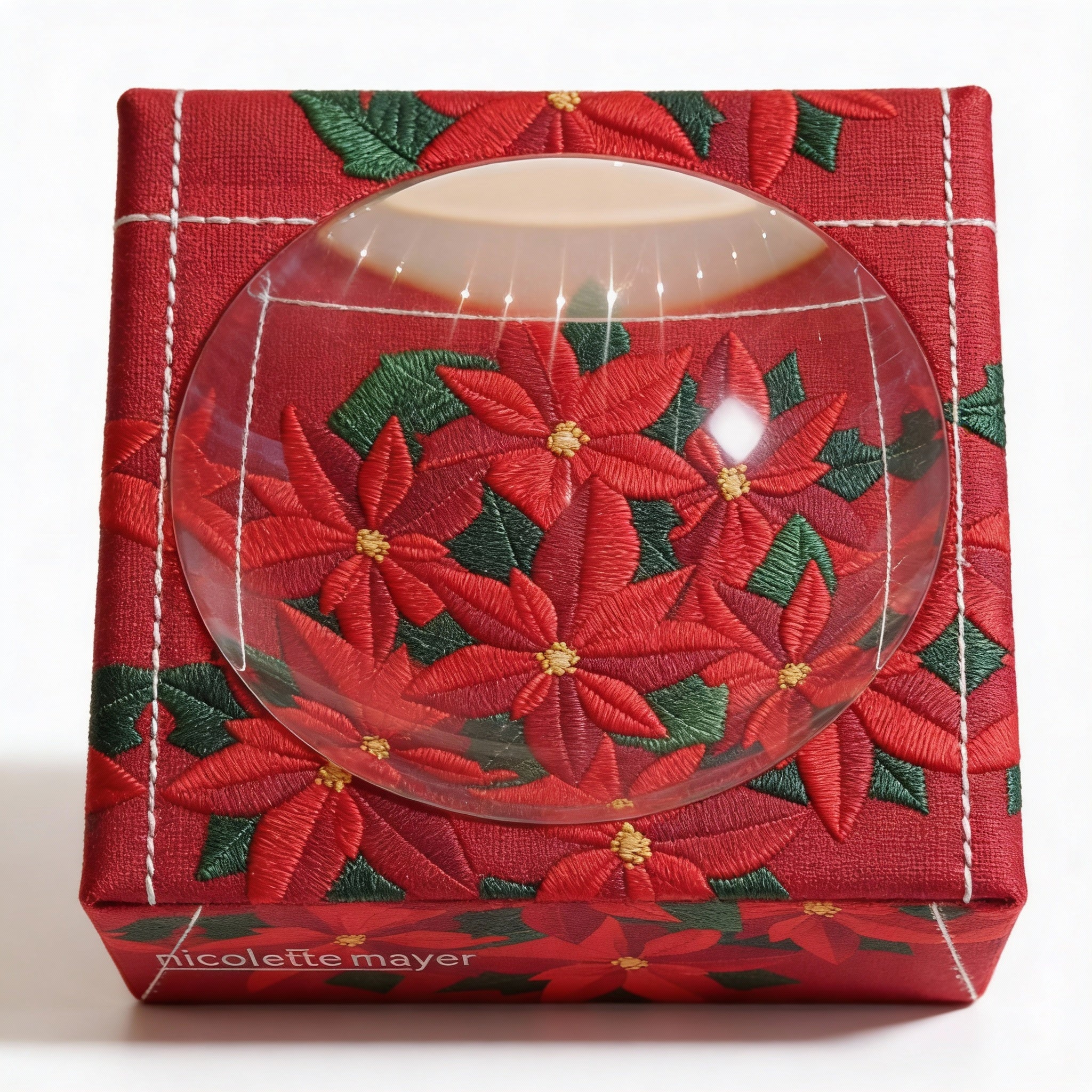 Poinsettia Acrylic Candy Dish 6 x 6