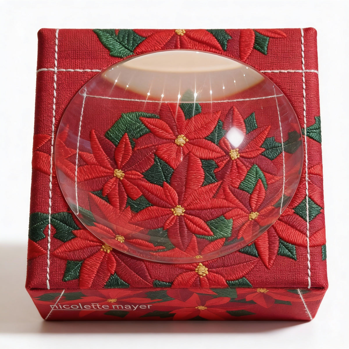 Poinsettia Acrylic Candy Dish 6 x 6