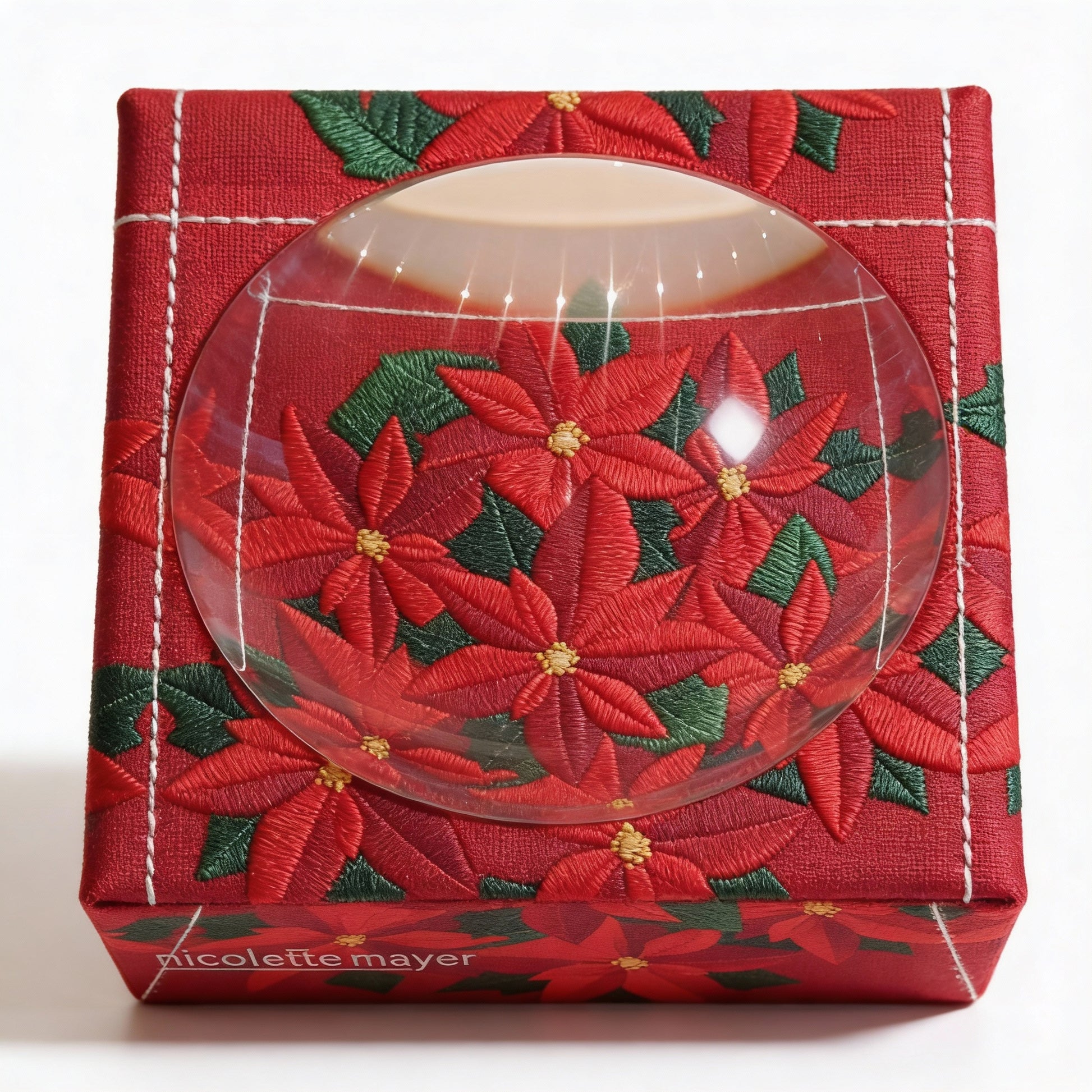 Acrylic Candy Dish - Poinsettia  6x6
