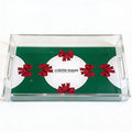 Bows Green Red Acrylic Vanity Tray 7 x 12.25