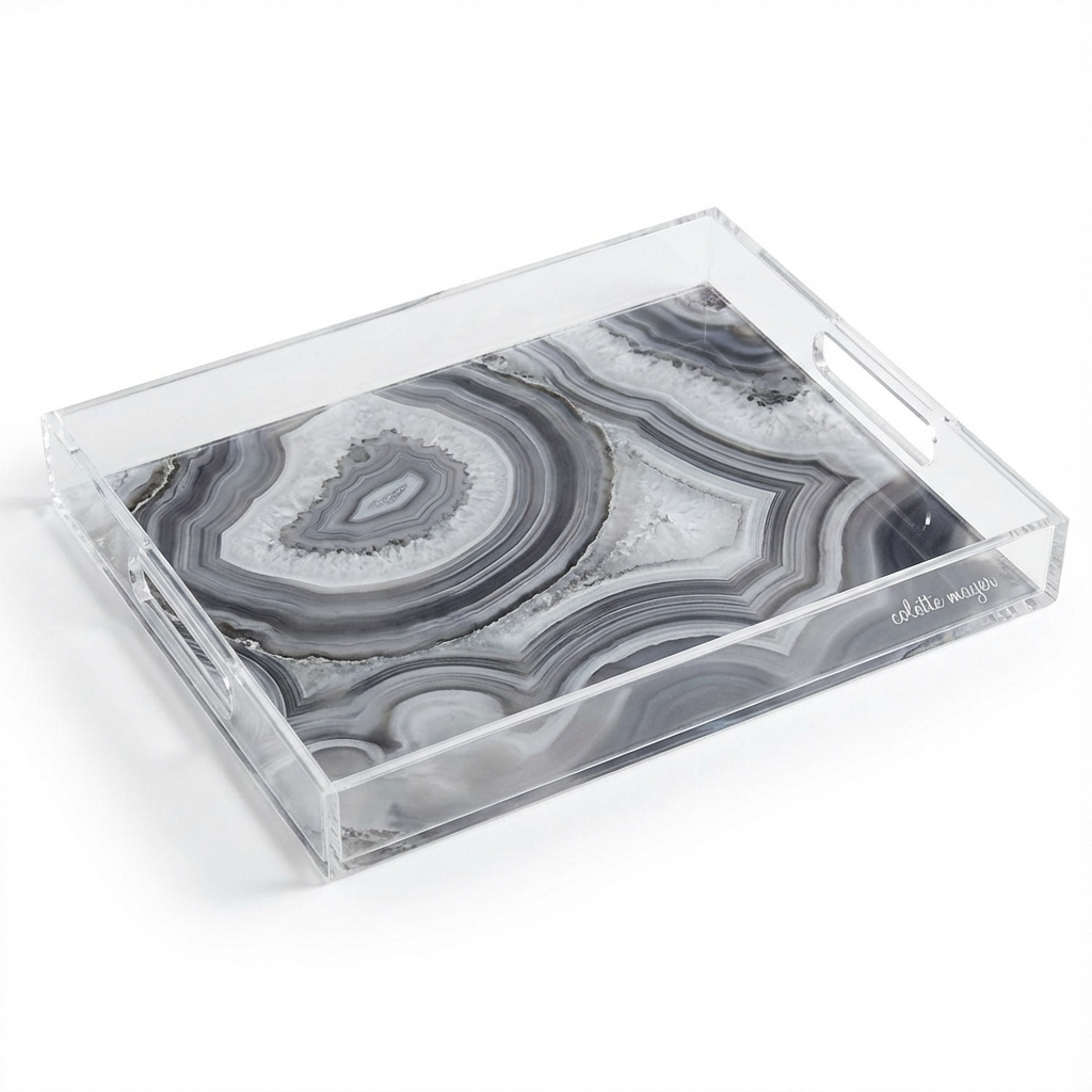 Crystal Black Acrylic Vanity Tray 7 x 12.25