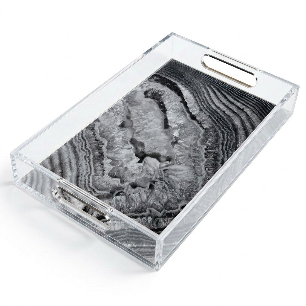 Crystal Black Acrylic Vanity Tray 7 x 12.25